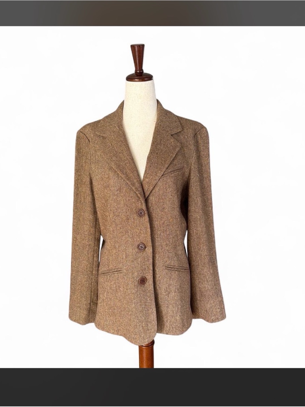 Eddie Bauer Brown Tweed Three-Button Women's Blazer